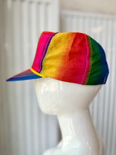 Load image into Gallery viewer, 80's-90's Rainbow Trucker Hat With Golden Rope Detail