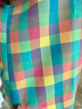 Load image into Gallery viewer, 80's-90's S/S Pastel Rainbow Checkered Button Down Shirt