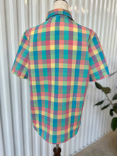 Load image into Gallery viewer, 80's-90's S/S Pastel Rainbow Checkered Button Down Shirt