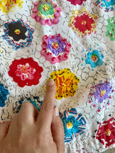 Load image into Gallery viewer, 80s-90s High Waist Rainbow Floral Quilt Pattern Shorts