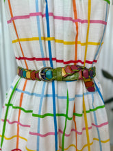 Load image into Gallery viewer, 80s-90s Capezio Leather Articulating Muted Rainbow Belt