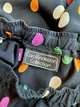 Load image into Gallery viewer, 80's Carol Anderson Black Maxi Skirt With Rainbow Polka Dot Pattern