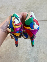 Load image into Gallery viewer, Vintage 80's Lifestride Rainbow Silk Pumps