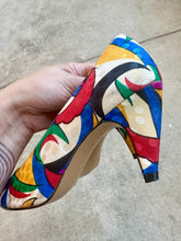 Load image into Gallery viewer, Vintage 80's Lifestride Rainbow Silk Pumps