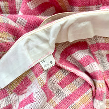 Load image into Gallery viewer, 60s Bubble Gum Pink Geometric Pattern Knit Maxi Skirt With Belt