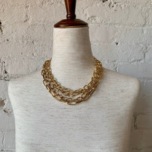 Load image into Gallery viewer, Vintage Gold Chain Stacked Necklace Trio