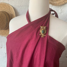Load image into Gallery viewer, 1970s Large Gold Tone Owl Brooch & Pendant