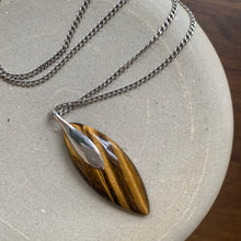 Load image into Gallery viewer, Vintage Tiger's Eye and Sterling Silver Necklace