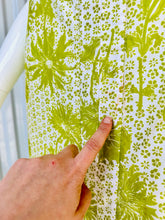 Load image into Gallery viewer, 1960s Chartreuse Floral Asian Style Sleeveless Maxi Dress