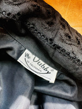 Load image into Gallery viewer, 1950s-60s Black Cotton Long Sleeve Eyelet Dress