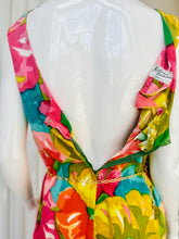 Load image into Gallery viewer, 1960s Vibrant Hawaiian Floral Sleeveless Column Maxi Dress