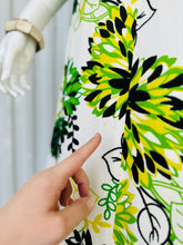 Load image into Gallery viewer, 1960s Bold Blue, Green & Yellow Floral Sleeveless Maxi Dress