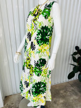 Load image into Gallery viewer, 1960s Bold Blue, Green & Yellow Floral Sleeveless Maxi Dress