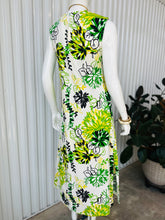 Load image into Gallery viewer, 1960s Bold Blue, Green & Yellow Floral Sleeveless Maxi Dress