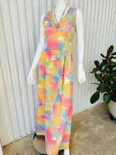 Load image into Gallery viewer, 1960s-70s Sleeveless Psychedelic Pastel Rainbow Maxi Dress