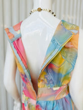 Load image into Gallery viewer, 1960s-70s Sleeveless Psychedelic Pastel Rainbow Maxi Dress