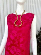 Load image into Gallery viewer, 1960s-70s Diane's Of Honolulu Magenta Hawaiian Floral Sleeveless Column Dress