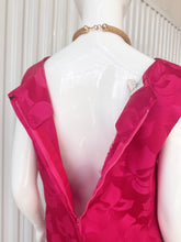 Load image into Gallery viewer, 1960s-70s Diane's Of Honolulu Magenta Hawaiian Floral Sleeveless Column Dress