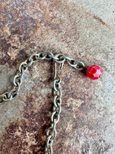Load image into Gallery viewer, 1950s Gold & Candy Apple Red Costume Necklace