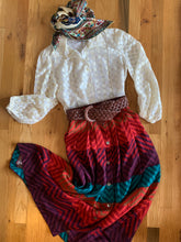 Load image into Gallery viewer, 1980s Jewel Tone Chevron Skirt