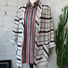 Load image into Gallery viewer, 1970s Brown Striped Knit Cardigan