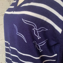 Load image into Gallery viewer, 1970s Nautical V-Neck Sweater
