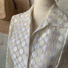 Load image into Gallery viewer, 1960s-1970s Gorgeous Op Art, Circle Lace Hippie Blouse