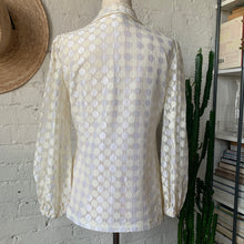 Load image into Gallery viewer, 1960s-1970s Gorgeous Op Art, Circle Lace Hippie Blouse