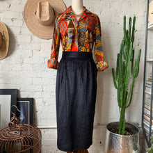 Load image into Gallery viewer, 1980s Black Corduroy Pencil Skirt