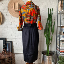 Load image into Gallery viewer, 1980s Black Corduroy Pencil Skirt