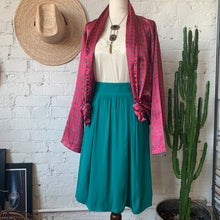 Load image into Gallery viewer, 1980s Flirty Teal Skirt
