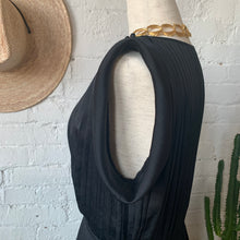 Load image into Gallery viewer, 1980s Black Accordion Pleated Dress