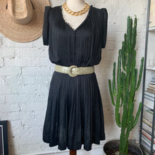 Load image into Gallery viewer, 1980s Black Accordion Pleated Dress