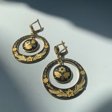 Load image into Gallery viewer, 1950's-1960's Spanish Damascene Floral Earrings