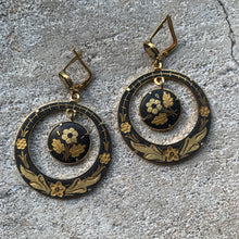 Load image into Gallery viewer, 1950's-1960's Spanish Damascene Floral Earrings