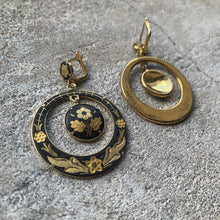 Load image into Gallery viewer, 1950's-1960's Spanish Damascene Floral Earrings