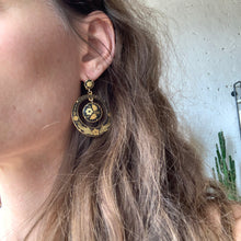 Load image into Gallery viewer, 1950's-1960's Spanish Damascene Floral Earrings