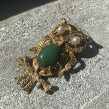 Load image into Gallery viewer, 1970s Large Gold Tone Owl Brooch & Pendant