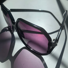 Load image into Gallery viewer, 1980s Black Geometric Oversized Sunglasses