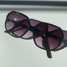 Load image into Gallery viewer, 1980s Black Geometric Oversized Sunglasses