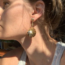 Load image into Gallery viewer, 1970s-1980s Gold Disco Ball Earrings