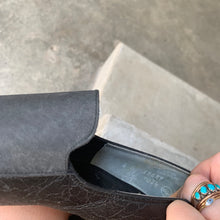 Load image into Gallery viewer, 1970s Black Stacked Heel Loafers With Large Buckle