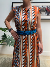 Load image into Gallery viewer, 1960s-1970s Tribal Pattern Maxi Dress/Duster/Loungewear