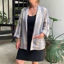 Load image into Gallery viewer, 1980s-1990s Blue Striped Linen Blazer Jacket