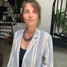 Load image into Gallery viewer, 1980s-1990s Blue Striped Linen Blazer Jacket