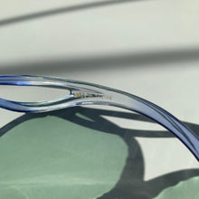 Load image into Gallery viewer, 1960s-70s Deadstock Translucent Blue & Clear Oversized Sunglasses With Glass Lenses
