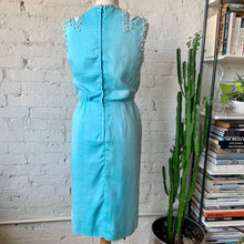 Load image into Gallery viewer, 1950s-1960s Linen Wiggle Dress In Robin Egg Blue