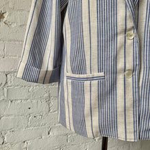 Load image into Gallery viewer, 1980s-1990s Blue Striped Linen Blazer Jacket