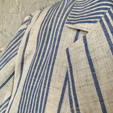 Load image into Gallery viewer, 1980s-1990s Blue Striped Linen Blazer Jacket