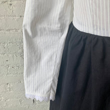 Load image into Gallery viewer, 1970s Edwardian Revival Black and White Handmade Dress
